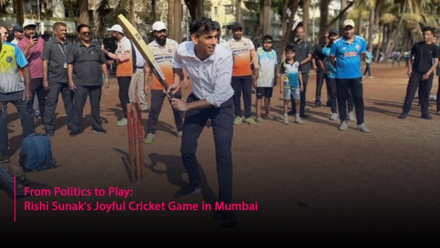 From Politics to Play: Rishi Sunak's Joyful Cricket Game in Mumbai