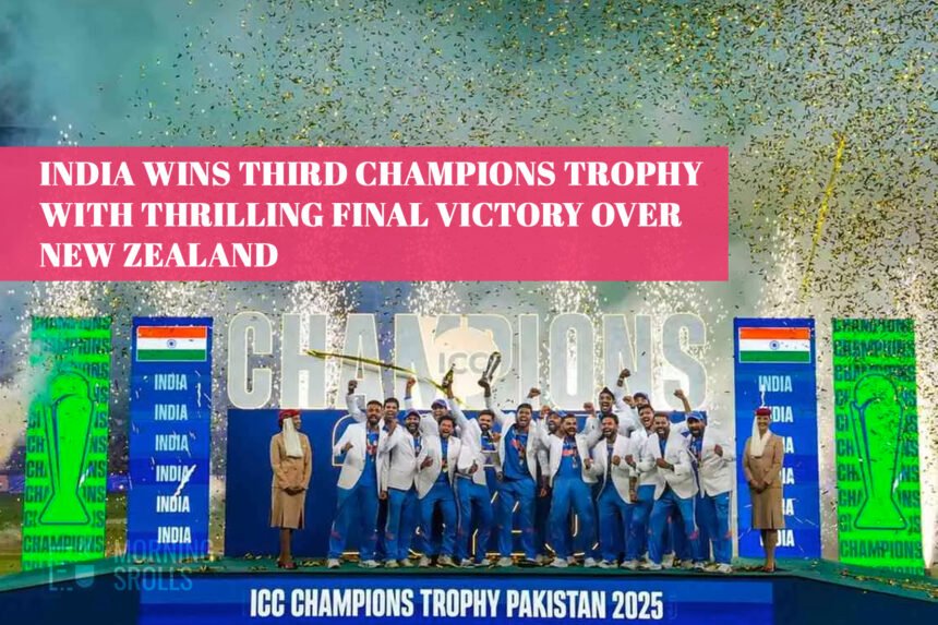 India Wins Third Champions Trophy with Thrilling Final Victory Over New Zealand