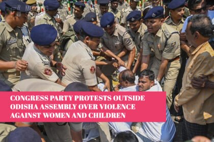 Congress Party Protests Outside Odisha Assembly Over Violence Against Women and Children